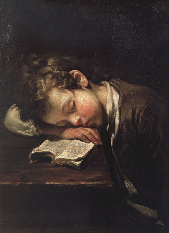 Jean Baptiste Greuze la petit paresseux Sweden oil painting art